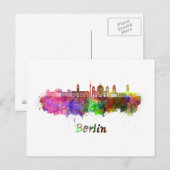 Carte Postale Horizon Berlin V2 en aquarelle (Devant / Derrière)