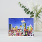 Carte Postale Horizon Brillant De Seattle Avec Space Needle (Debout devant)