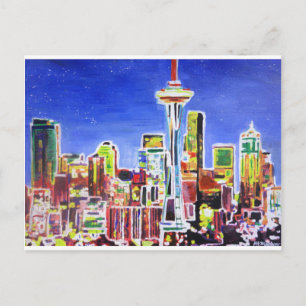 Carte Postale Horizon Brillant De Seattle Avec Space Needle