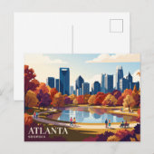Carte Postale Horizon d'Atlanta États-Unis (Devant / Derrière)