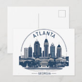 Carte Postale Horizon d'Atlanta Géorgie (Devant / Derrière)