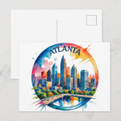 Carte Postale Horizon d'Atlanta Géorgie (Devant / Derrière)
