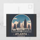 Carte Postale Horizon d'Atlanta Géorgie (Devant / Derrière)