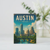 Carte Postale Horizon d'Austin Texas et front de rivière (Debout devant)