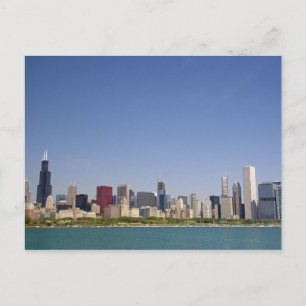 Carte Postale Horizon de Chicago, Illinois, États-Unis.