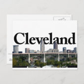 Carte Postale Horizon de Cleveland Ohio avec Cleveland dans le (Devant / Derrière)