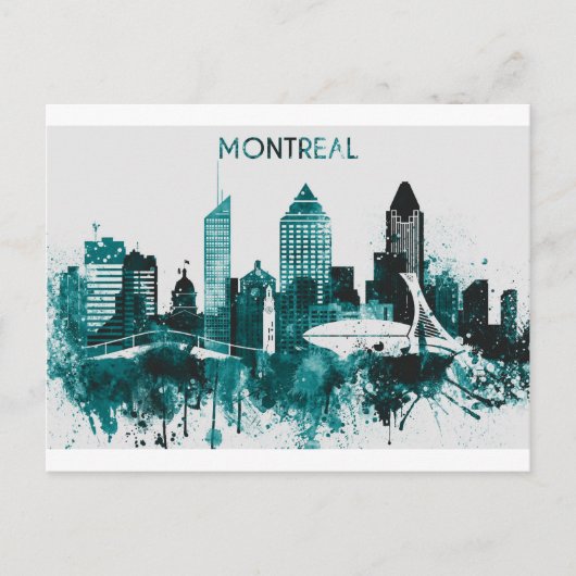 Carte Postale Horizon de ville de Montréal (Devant)