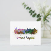 Carte Postale Horizon Grand Rapids en aquarelle (Debout devant)