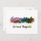 Carte Postale Horizon Grand Rapids en aquarelle (Devant / Derrière)