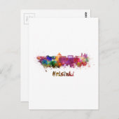 Carte Postale Horizon Helsinki en aquarelle (Devant / Derrière)