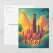 Carte Postale Horizon Iconique de Chicago & Lac Michigan (Devant / Derrière)