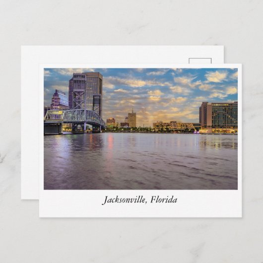 Carte Postale Horizons d'or : Sunset Jacksonville's Skyline (Devant / Derrière)