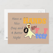 Carte postale horizontale avec le message "Passez (Devant / Derrière)