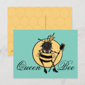 CARTE POSTALE HORIZONTALE CUTE QUEEN BEE (Devant / Derrière)