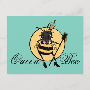 CARTE POSTALE HORIZONTALE CUTE QUEEN BEE