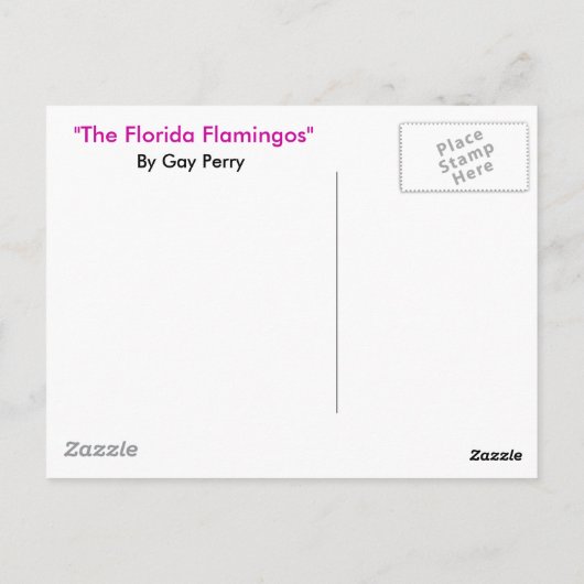 Carte postale horizontale "Les Flamants roses de F (Dos)