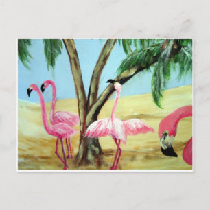 Carte postale horizontale "Les Flamants roses de F