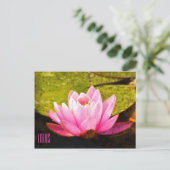 Carte postale horizontale Lotus rose (Debout devant)