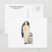 Carte postale horizontale "Père et son pingouin" (Devant / Derrière)