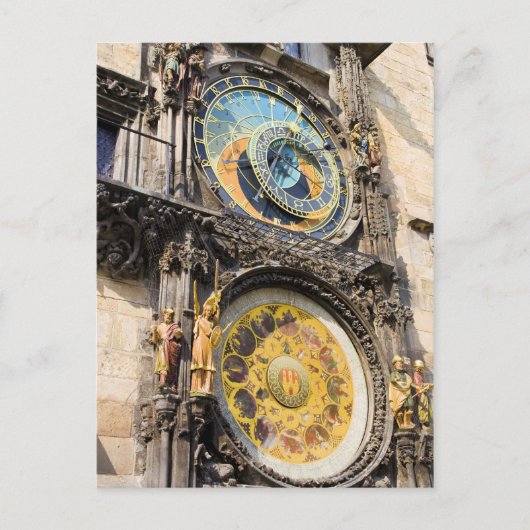 Carte Postale Horloge astronomique à Prague (Devant)