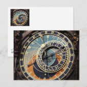 Carte Postale Horloge Astronomique À Praque (Devant / Derrière)