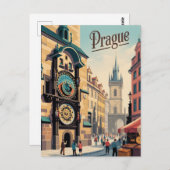 Carte Postale Horloge astronomique de Prague (Devant / Derrière)