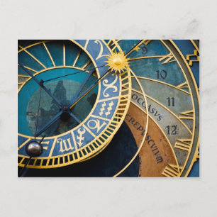 Carte Postale Horloge astronomique et zodiaque de Prague