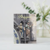 Carte Postale Horloge astronomique ou Prague Orloj (Debout devant)