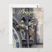 Carte Postale Horloge astronomique ou Prague Orloj (Devant / Derrière)