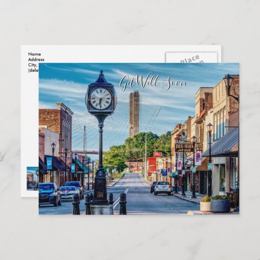Carte Postale Horloge dans le centre-ville de Cape Girardeau, pr (Devant / Derrière)