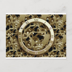 Carte Postale Horloge des engrenages Bureau Conception Art numér