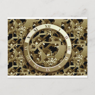 Carte Postale Horloge des engrenages Bureau Conception Art numér