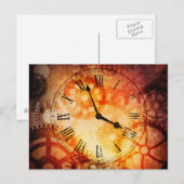 Carte Postale horloge grungy (Devant / Derrière)