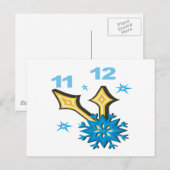 Carte Postale Horloge hivernale (Devant / Derrière)
