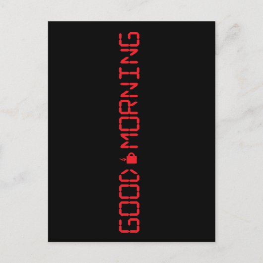 Carte Postale Horloge numérique Bonne Matin Café Mug Early Birde (Devant)