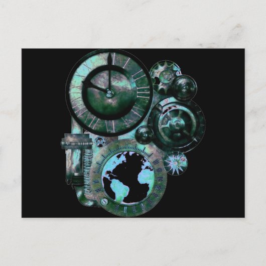 Carte Postale Horloge Steampunk (Devant)