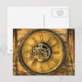 Carte Postale Horloge - Travaux (Devant / Derrière)