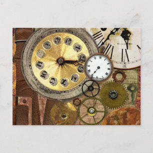 Carte Postale Horloges Rusty Old Steampunk Art