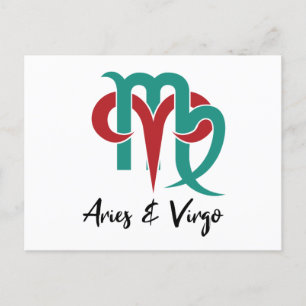 Carte Postale Horoscope du couple Bélier et Vierge