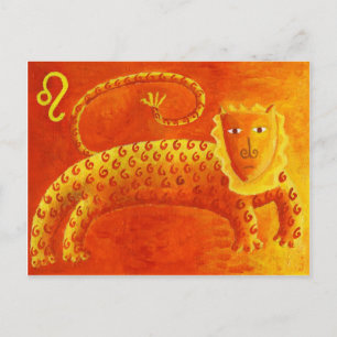 Carte Postale Horoscope Lion Signe Zodiaque