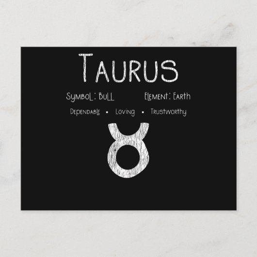 Carte Postale Horoscope Taureau Astrologie Signe du zodiaque Cad (Devant)