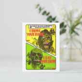 CARTE POSTALE HORREUR DOUBLE FONCTIONNALITÉ POSTCARD (Debout devant)