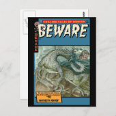 Carte Postale Horror Comic : Attention (Devant / Derrière)