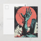 Carte Postale Horror Comic Zombie Graveyard (Devant / Derrière)