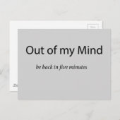 Carte Postale Hors de mon esprit (Devant / Derrière)