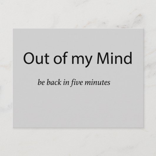 Carte Postale Hors de mon esprit (Devant)