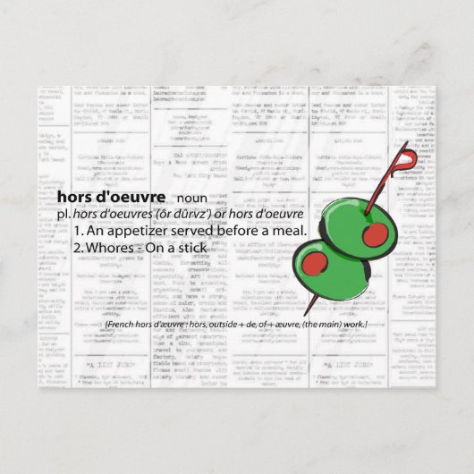Carte Postale hors d'oeuvre (Devant)