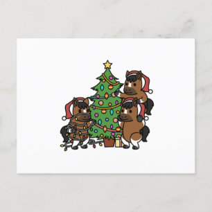 Carte Postale Horse Christmas Tree