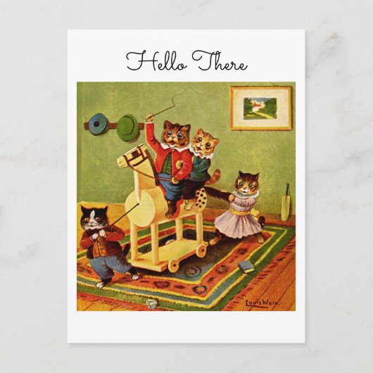 Carte Postale Horse Escapade Hello There From a Cat Cavalry (Devant)