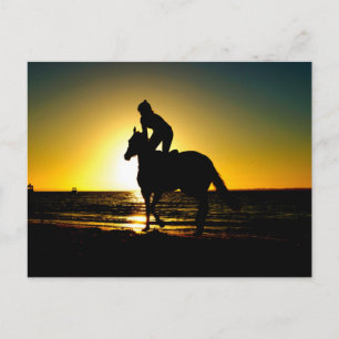 Carte Postale Horse rider plage beau paysage